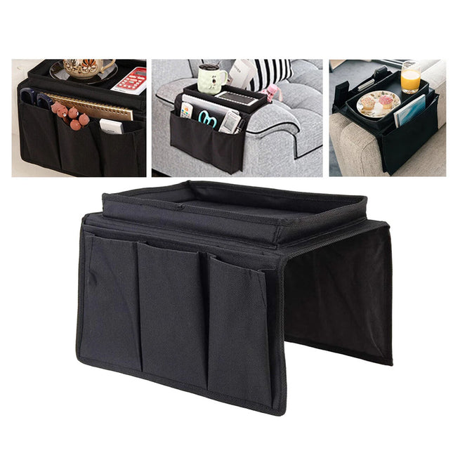 6 Pocket Organiser Sofa Couch Armrest Remote Storage Holder Handrail Tray Bag