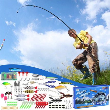 Fishing Christmas Advent Calendar Countdown Fish Tackle Set Fishing Lure Gift