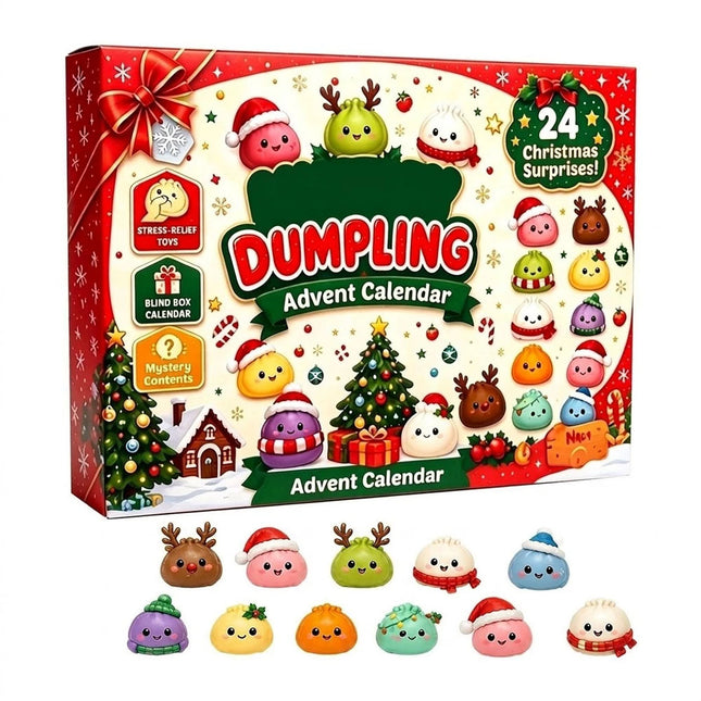 2026 Christmas Squishies Advent Calendar, 24 Days Dumpling Toys, Adult Stress-Relief Toy, Christmas Gift