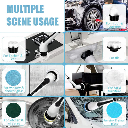 Cordless Electric Scrubber Cleaning Brush with 7 Replaceable Brush Heads