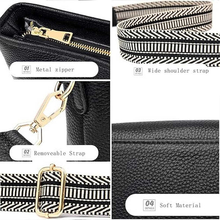 Leather Bags for Women Purse Handbag Small Crossbody Bag Tote Bag Shoulder Black