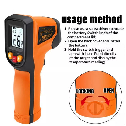 Handheld Infrared Thermometer, Digital Surface Temperature Reader for Cooking and Industrial Use