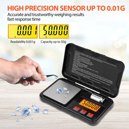 Electronic Pocket Scales 50g/0.001g Mini Digital Gold Jewellery Powder Weighing