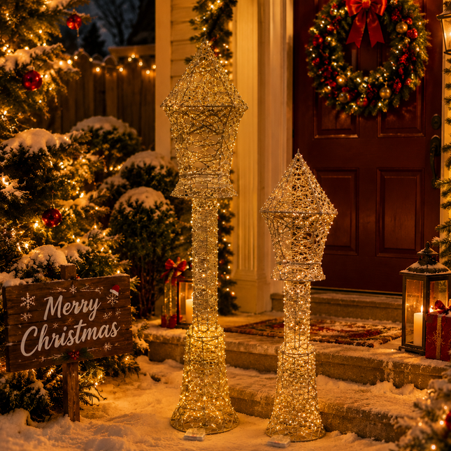 75cm Christmas LED Floor Lamp Warm White Lantern Holiday Decor Indoor Outdoor