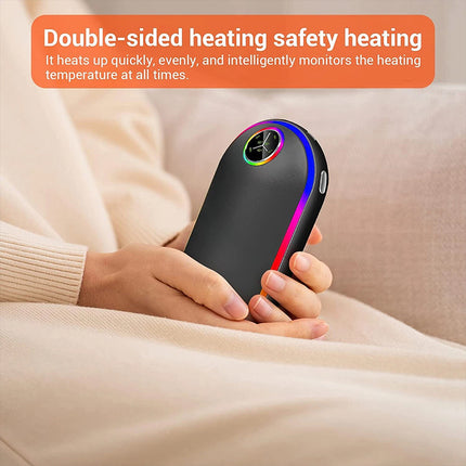 Hand Warmers Rechargeable 10000mAh Electric Pocket Handwarmer with 3 Heat Levels Black