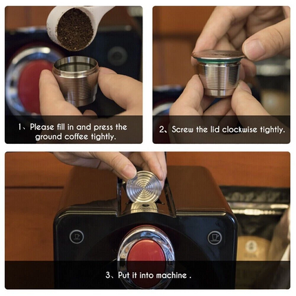 3pcs Stainless Steel Coffee Capsule Cup Reusable/Refillable Pod For Nespresso Machine