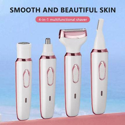 4-in-1 Electric Women Lady Shaver Hair Arm Leg Bikini Face Remover Razor Trimmer