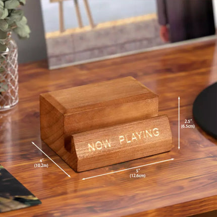 Wooden Vinyl Record Rack Album Cover Storage Holder Single CD Stand LP Display