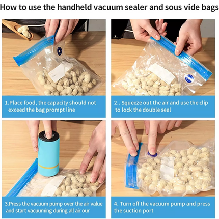 Handheld Vacuum Food Sealer Portable Food Vacuum Sealer Machine Rechargeable Min