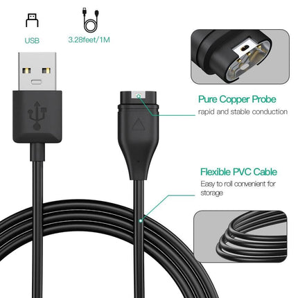 USB Charger Charging Dock Cable For Garmin Vivoactive 4 3 Forerunner Fenix 7 6 5