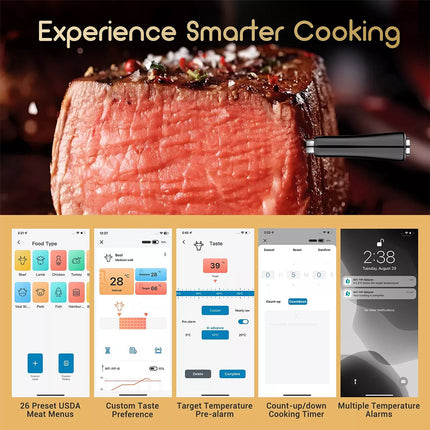 Inkbird Bluetooth Meat Thermometer Wire-free BBQ Temperature Gauge Cooking Grill