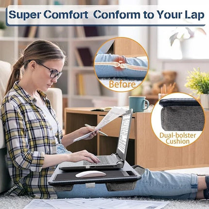 Multifunctional Portable Bed Tray Lap Desk with Cushion Table Desk Station