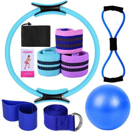 Better Me Pilates Essentials Kit Pilates Rings Booty Bands Yoga Set Hip Exercise Blue