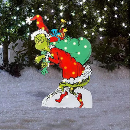 Stealing the CHRISTMAS LED Light Monster Decoration Outdoor Glowing Decor 04 Glowing GRINCH