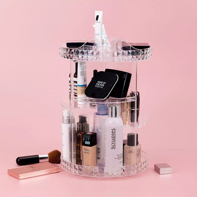 360 Rotating Makeup Organizer Box Lipstick Cosmetic Holder Make Up Rack Stand