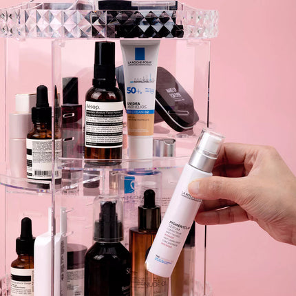 360 Rotating Makeup Organizer Box Lipstick Cosmetic Holder Make Up Rack Stand