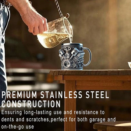 Personalized 3D Engine Stainless Steel Cup Double-Wall Insulated Coffee Mug V8