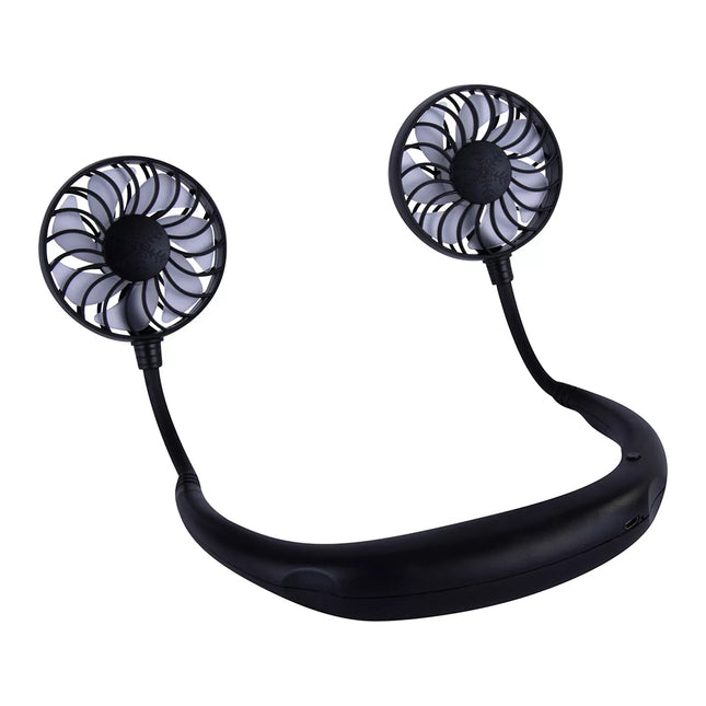 Neck Fan Headphone Design Wearable Portable USB Rechargeable Hand Free Personal