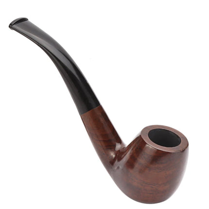 Classic Short Handle Curved Tobacco Pipe, Elegant Ebony Wood Smoking Set