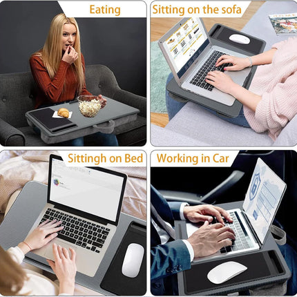 Multifunctional Portable Bed Tray Lap Desk with Cushion Table Desk Station