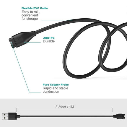 USB Charger Charging Dock Cable For Garmin Vivoactive 4 3 Forerunner Fenix 7 6 5