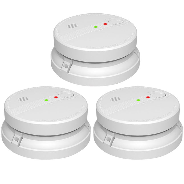 3 Packs PHOTOELECTRIC 240V Hard Wired Photoelectric Smoke Alarm With 9V Backup Battery