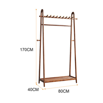 Solid Wood Coat Rack Scarf Cart Hanging Garment Coat Rack Rolling Stand