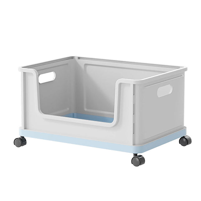 Under Desk Rolling Book Storage Box Classroom Student Organizer with Wheels   (Blue)
