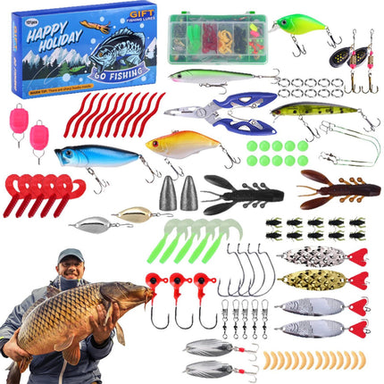 Fishing Christmas Advent Calendar Countdown Fish Tackle Set Fishing Lure Gift