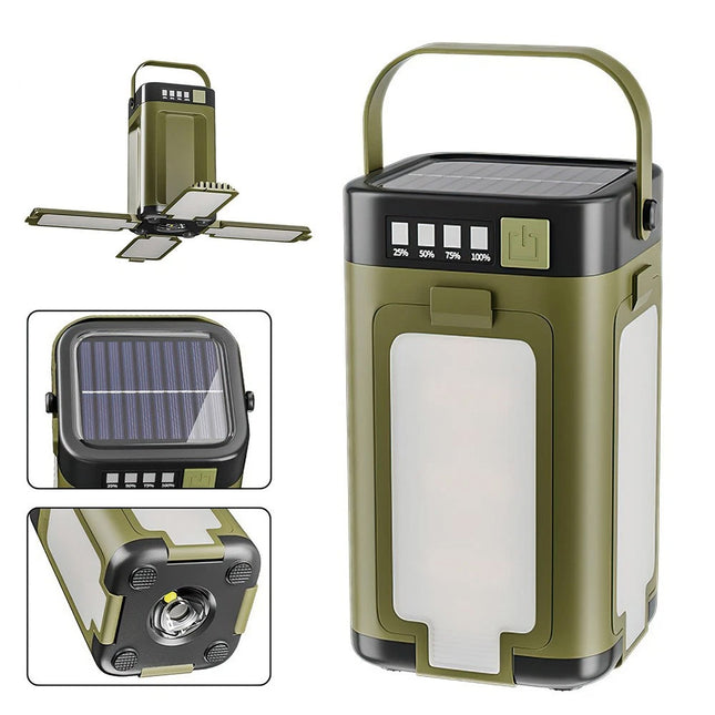 Solar Outdoor Portable Camping Light Solar Charging Foldable 2000mah Tent Light
