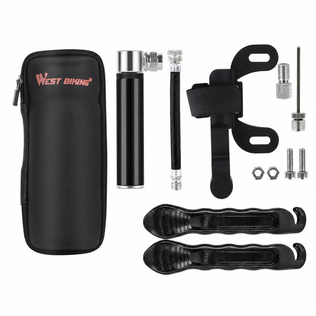 Bicycle Repair Tool Kit 120PSI Mini Pump Tire Patches Levers for Road Mountain B