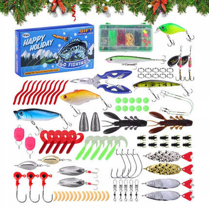 Fishing Christmas Advent Calendar Countdown Fish Tackle Set Fishing Lure Gift