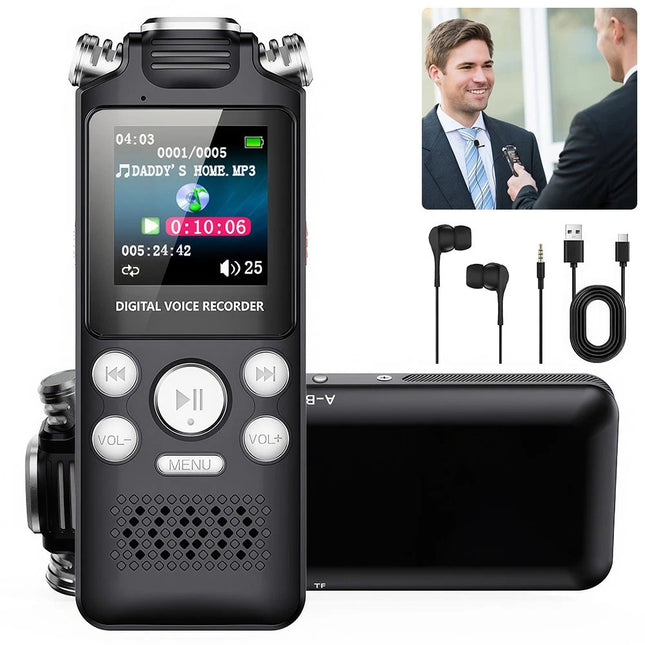 Pro Digital Audio Recorder Dictaphone Audio MP3 Player Sound Voice Recording Au