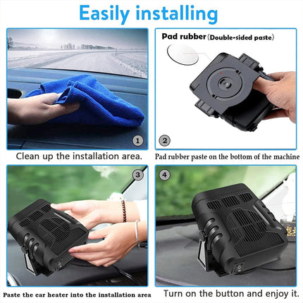 12V 120W Portable Electric Car Fan Heating Fan Defogger Defroster Demister