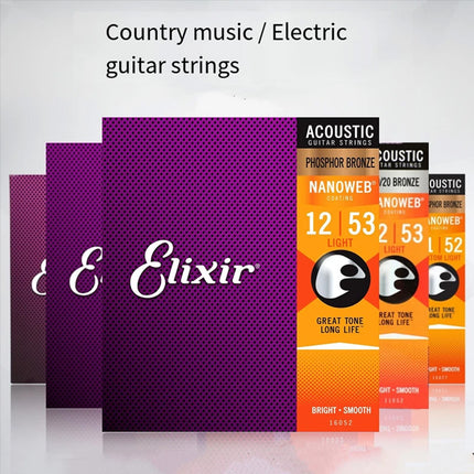 4Pack Acoustic Guitar 6 Strings Set Phosphor Bronze Light 12-53 16052