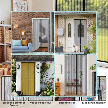 Magnetic Fly Screen Door Heavy Duty Bug Insect Mesh Net Curtain Panel 99 * 210cm