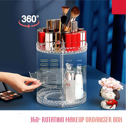 360 Rotating Makeup Organizer Box Lipstick Cosmetic Holder Make Up Rack Stand