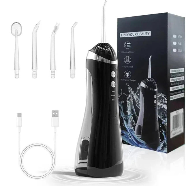 Water Flosser Cordless Dental Oral Irrigator for Teeth Cleaner 4 Jet Tips 3 Mode