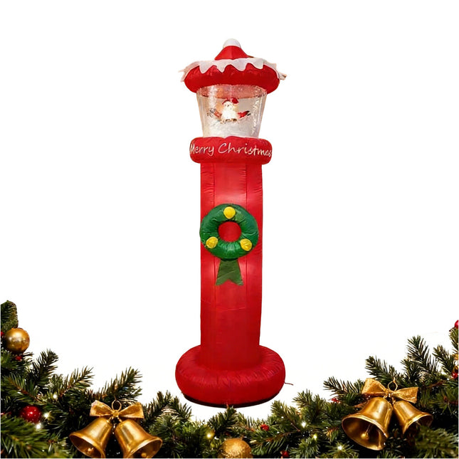 Christmas Inflatables Outdoor Decorations Magical Snow Blowing Door Lighthouse