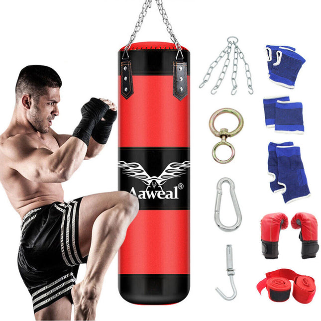 Punch Bag Boxing Set 100cm Heavy MMA Punching Kicking Home Gym Exercise Bag