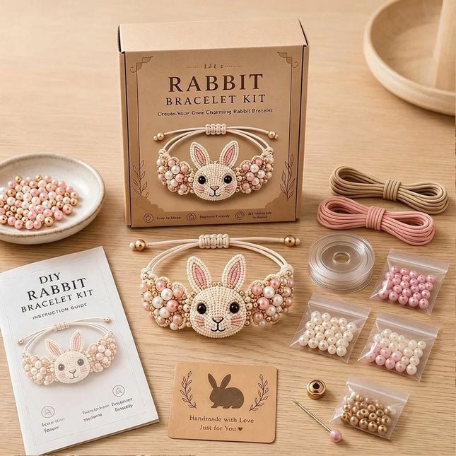 Animal Beaded Jewelry Craft Supplies DIY Bracelet Kit Gift Giving Rabbit