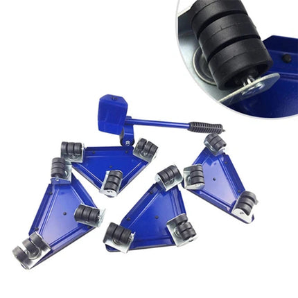 5X Heavy Metal Furniture Lifter Mover 360° Rotation Wheels Moving Kit Slider Pad