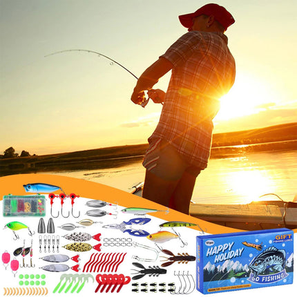 Fishing Christmas Advent Calendar Countdown Fish Tackle Set Fishing Lure Gift