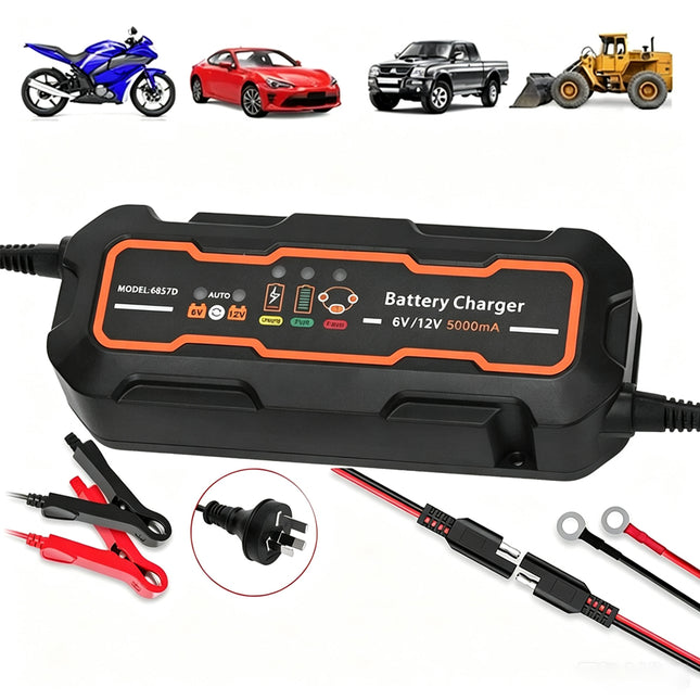 Smart Battery Charger Trickle 5A 6V/12V Automatic SLA AGM Car Truck Motorcycle