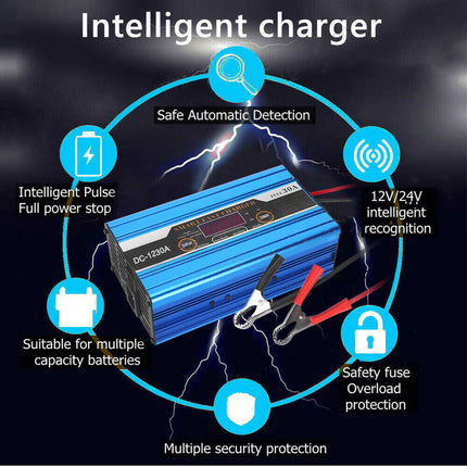 30A 12V Battery Charger Smart Charge for Car Motorcycle Caravan ATV Boat Truck