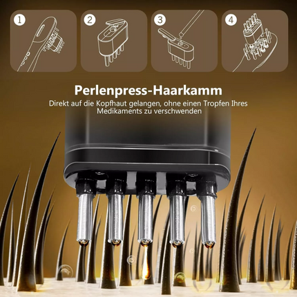 Electric Massage Comb EMS Red Light Therapy Hair Growth Scalp W/Oil Applicator