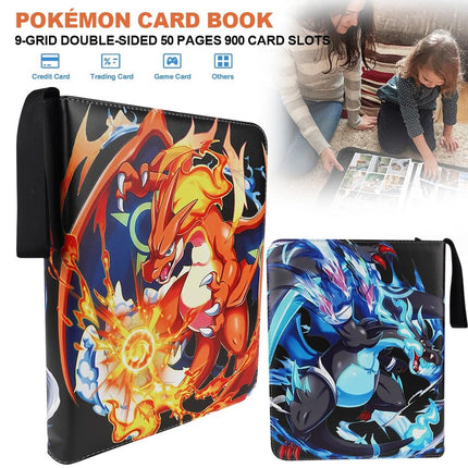 900 Pockets For Pokemon Card Folder Trading Cards Album Portfolio Pockets Binder