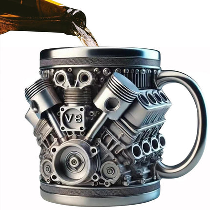 Personalized 3D Engine Stainless Steel Cup Double-Wall Insulated Coffee Mug V8