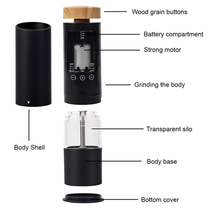 Single Pack Powerful Electric Salt Pepper Grinder Mill Shakers
