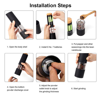 Single Pack Powerful Electric Salt Pepper Grinder Mill Shakers